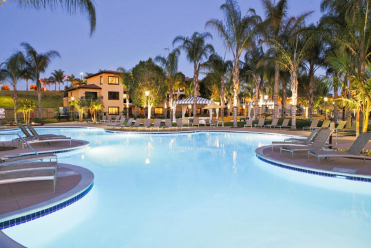 Cool off in style at this beautiful lagoon-style pool.