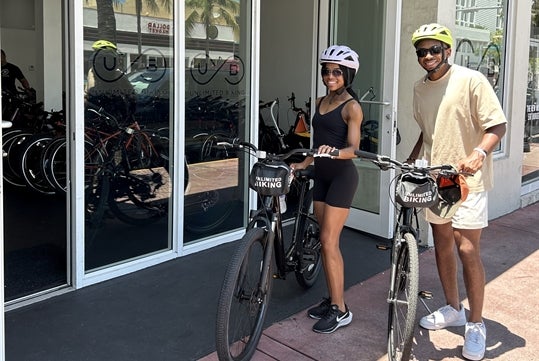 Couple renting Unlimited Biking Bikes