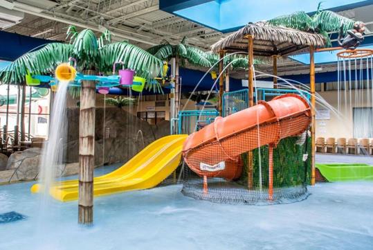 Fun-filled adventures at the waterpark slide and outdoor pool.