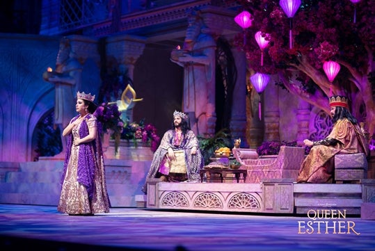 Queen Esther during a performance at Sight & Sound Theatre in Branson, MO