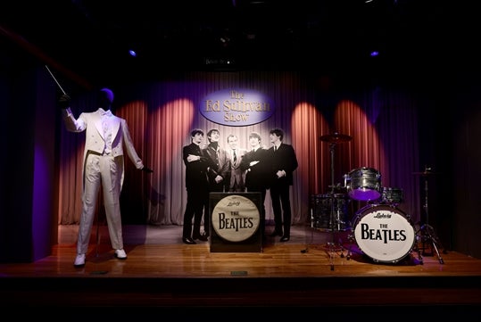 A tribute display of the Ed Sullivan Show with The Beatles.