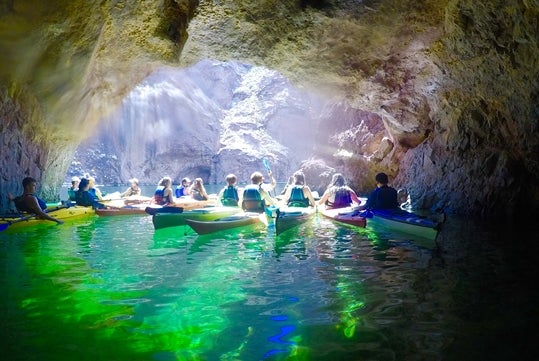 Kayaking through Emerald Cave - River Dogz Kayak Tours