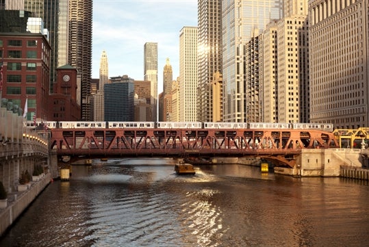 Scenic Chicago - North Side Tour: El TTrain Over Wells Street Bridge