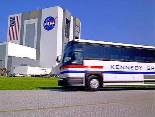 Drive by the Vehicle Assembly Building