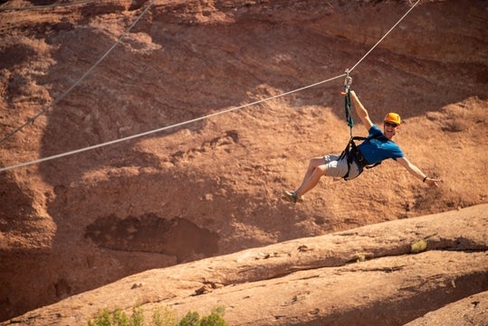 This adventurer gives the tour a big thumbs on the Ultimate Moab Zipline Adventure tour.