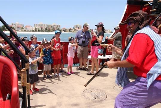 Kids enjoy fun activities on a 2-hour pirate ship cruise on this Clearwater Beach Day Trip from Orlando.