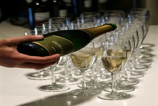 Champaign being poured on the 3-in-1: Muir Woods, Sausalito & Half Day in Wine Country, San Francisco California, USA.