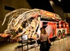 A destroyed firetruck from 9/11 on the 9/11 Memorial Tour & Priority Entrance 9/11 Museum Tickets Tour in New York City, New York, USA.