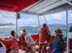 A group of people on the Hawaii Glass Bottom Boat Afternoon Cruise on Oahu in Honolulu, Hawaii.