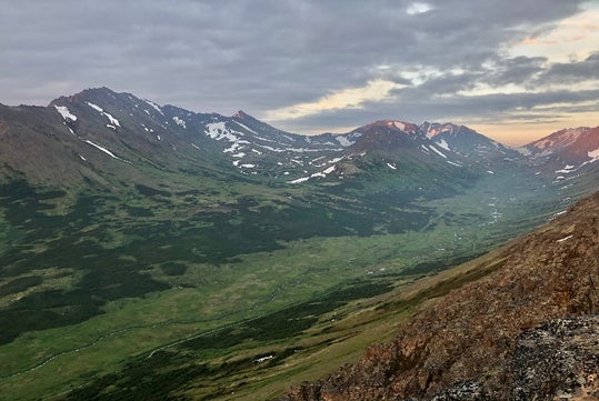 View of the mountains with snow
