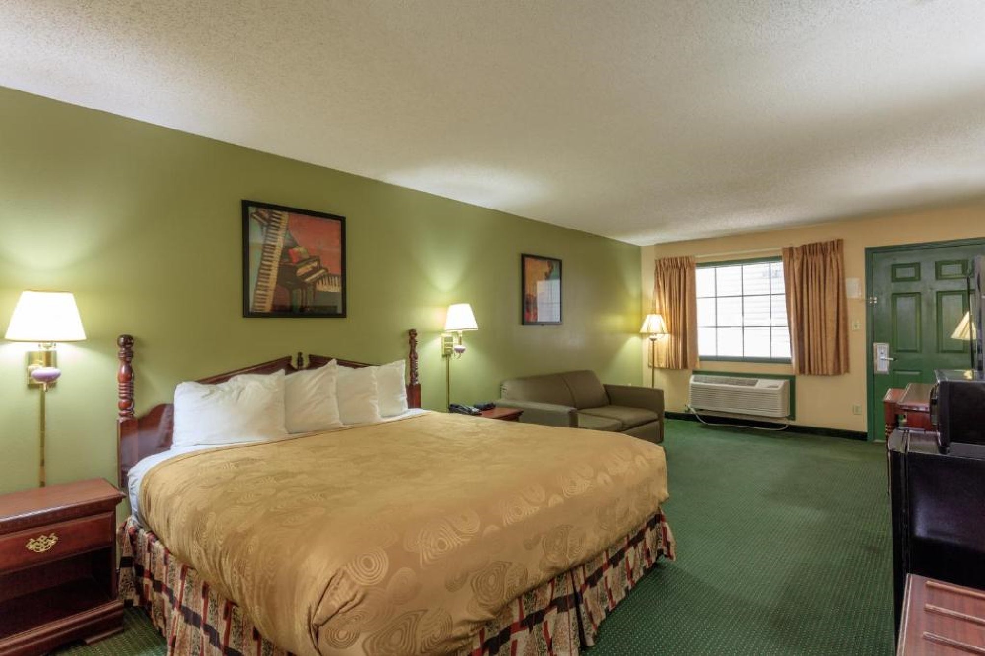 Guest room with one king bed.