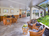 Spacious lobby with seating area.