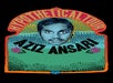 Illustrated poster with a stylized face and text "Hypothetical Tour Aziz Ansari" in bold, surrounded by colorful patterns and flowers on a black background.