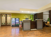 Snack bar with chips and drinks.