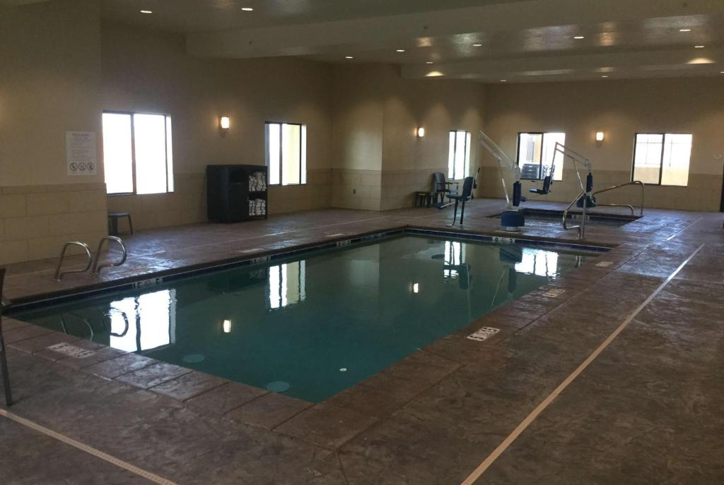 Indoor heated pool, and hot tub, with a pool lift.