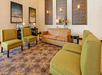 Lobby seating area and business center.