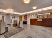 The front desk and lobby area provide a welcoming space for check-in and relaxation.