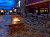 Patio with fireplace at Black Fox Lodge, Tennessee.