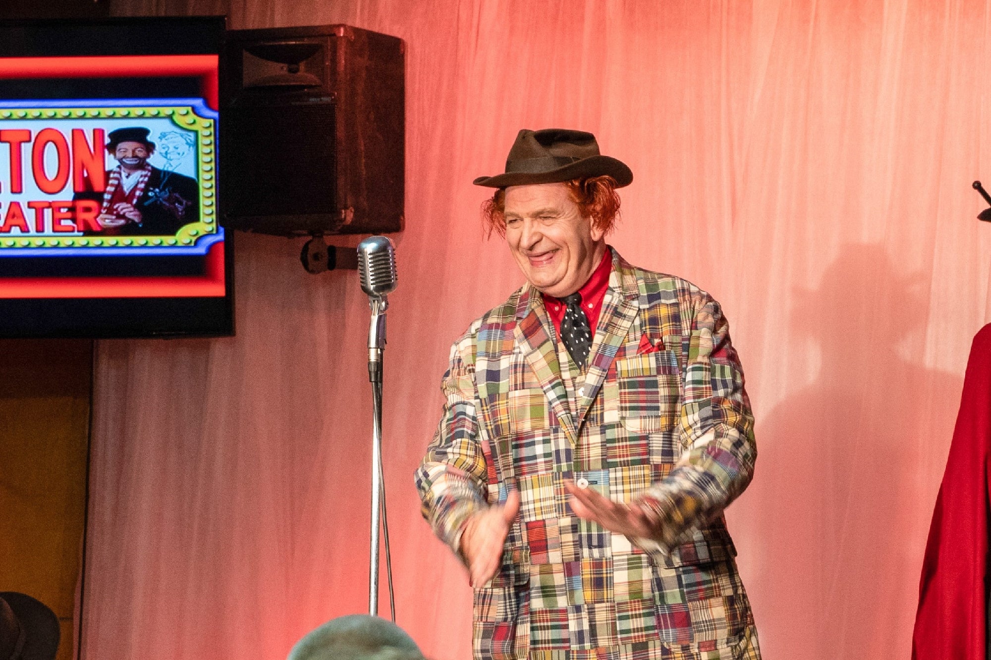 Brian Hoffman is performing a hilarious tribute to Red Skelton on stage.