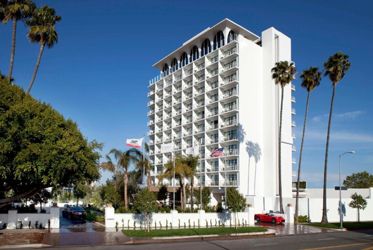 Welcoming hotel façade.