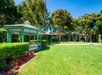 Gazebo and garden at the hotel.