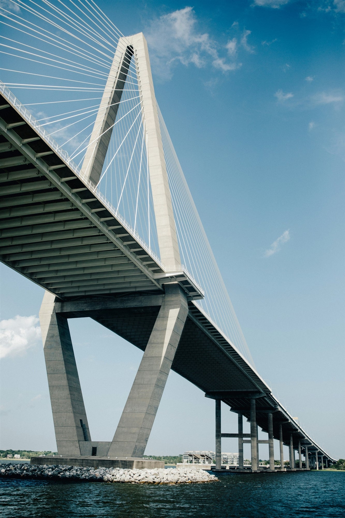 Cruising under the Arthur Ravenel Jr. Bridge in Charleston.
