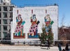 Artwork of the Statue of Liberty on the High Line Walk on the Chelsea Market, High Line & Hudson Yards Food & History in New York City, NY, USA.