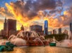 The Clarence F. Buckingham Memorial Fountain in the center of Grant Park.