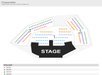 Seating chart for the Chippendales Theater at Planet Hollywood, showing sections 1, 2, and 3 with color-coded price levels (RSVD1, RSVD2, RSVD3, RSVD4) around a central stage.