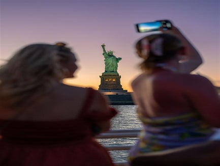 Statue at Sunset Cruise by Circle Line in New York, New York