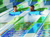Water slide in the hotel.