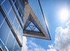 The glass floor of the sky deck from below at Edge New York.
