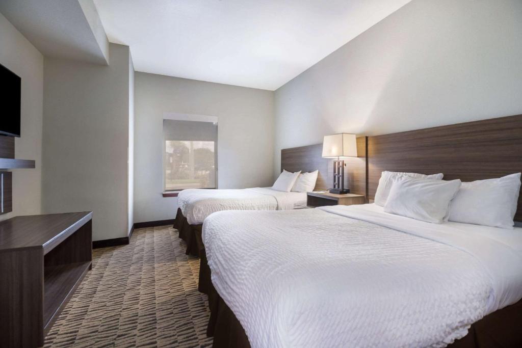 Comfortable space with two queen beds and TV