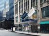 Hotel entrance from the streets of downtown Chicago.