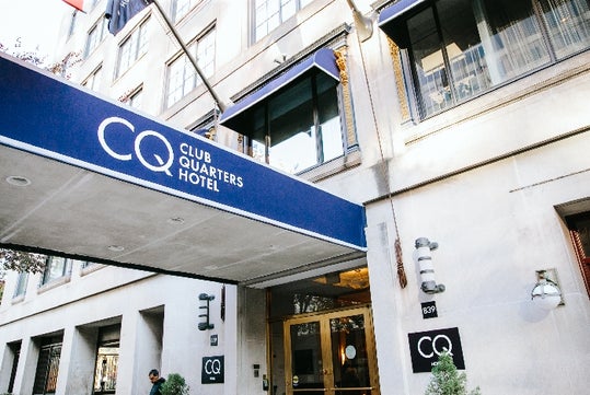 Club Quarters Hotel entrance.