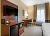 1 King bed, work desk, mini-refrigerator, flat-screen TV, safe box at Comfort Inn Southwest Louisville, KY.