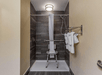 Accessible shower in a guest room.