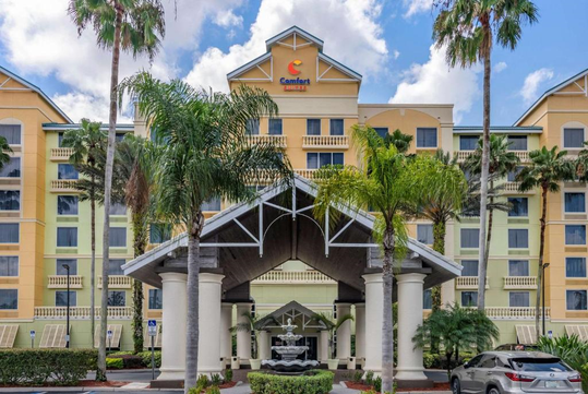 Exterior view of the hotel.