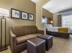 Seating area inside a guest room.