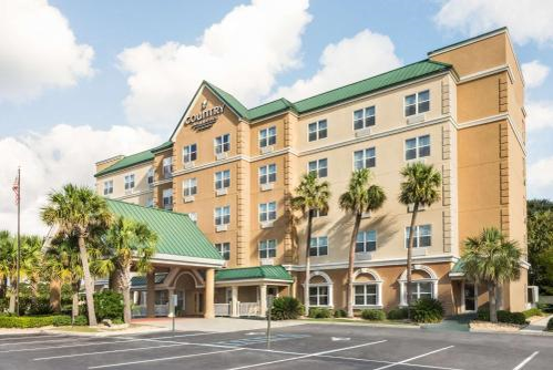 Exterior view of the hotel.