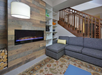 Lounge area with fireplace