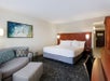 King bed, work desk and chair, and a sofa seating.