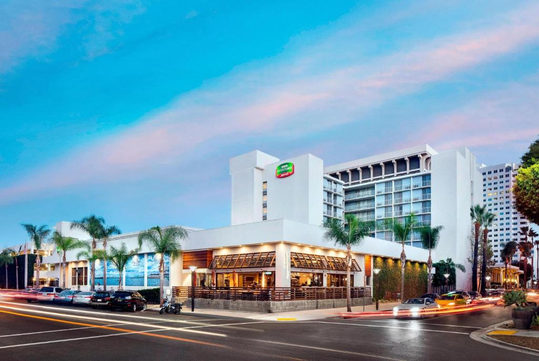 Exterior view of the hotel.