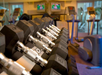 Free weights in the fitness center.