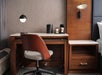 Ergonomic workstation inside a guest room.