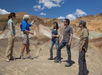 The tour group listening to the tour guide on the Death Valley - Pink Jeep Tour in Las Vegas, NV
