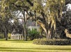 Wide lush view of the Destrehan Plantation and the Big House.