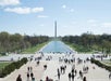 A view looking out on the National Mall in Washington, DC, where you'll visit several memorials during the Discover DC tour