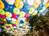 The "Umbrella Sky" installation during the Dollywood Flower & Food Festival in Pigeon Forge, TN