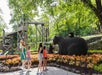 Large bear topiaries displayed at Dollywood's Flower & Food Festival